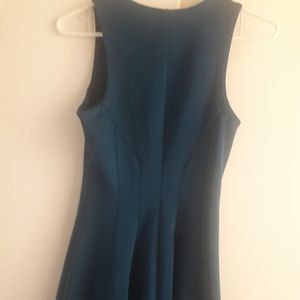 blue dress with zipper on front
